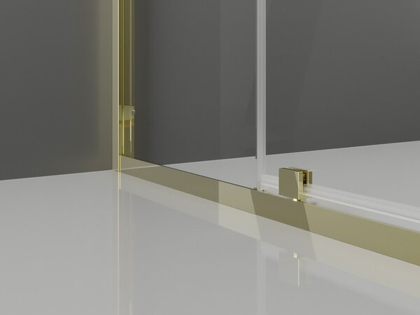 Mexen Exo, nyíló zuhanyajtó 130 cm, átlátszó üveg, arany, 819-130-000-50-00