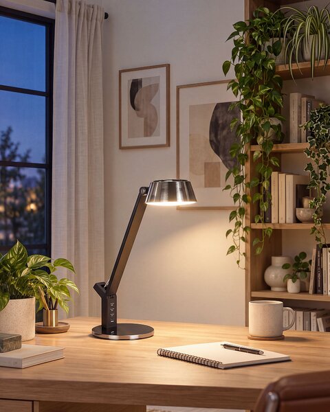 LED asztali lámpa CHAMAELEON USB porttal Fém Bronz