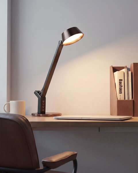 LED asztali lámpa CHAMAELEON USB porttal Fém Bronz