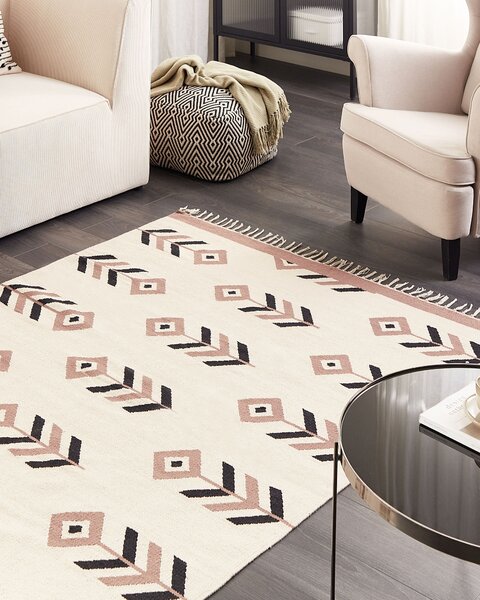 Szőnyeg NIAVAN Bézs 200 x 300 cm Kilim Pamut
