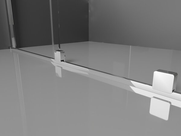 Mexen Velar L, zuhanykabin tolóajtóval 90 x 90 cm, 8mm szürke üveg, króm, 871-090-090-43-01