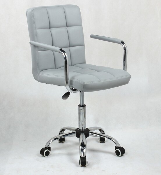 HC1015KP Szürke modern műbőr szék krómozott lábbal