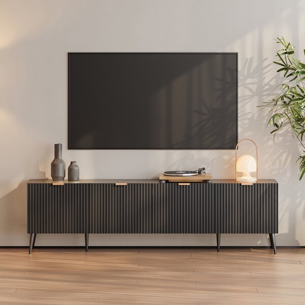 TV szekrény Nand 180x35x51 cm fekete [en.casa]
