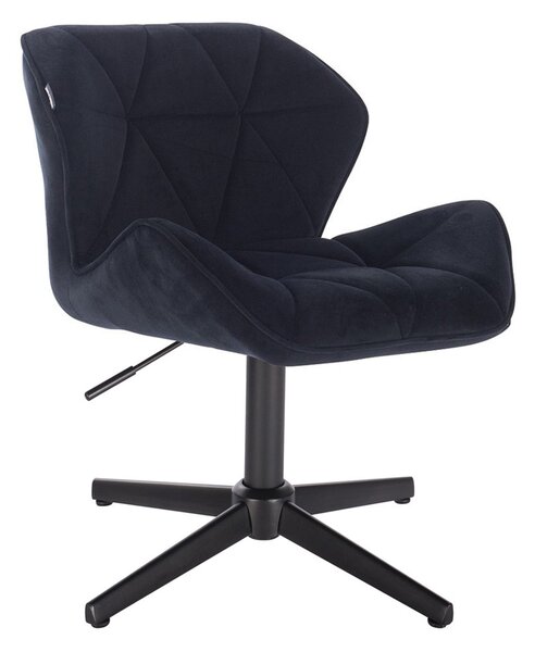 HR111CROSS Fekete modern velúr szék fekete lábbal