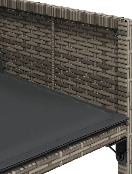11 részes szürke polyrattan kerti ülőgarnitúra párnákkal