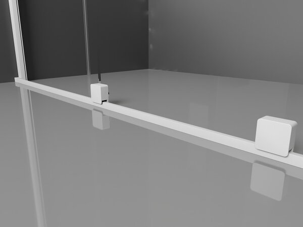 Mexen Velar, zuhany paraván tolóajtóval Walk-in 70 x 200 cm, 8mm szürke üveg, fehér matt, 871-070-000-43-20