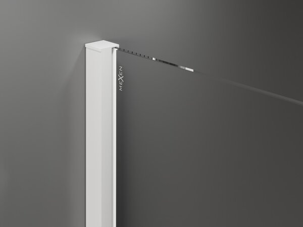 Mexen Velar, zuhany paraván tolóajtóval Walk-in 70 x 200 cm, 8mm szürke üveg, fehér matt, 871-070-000-43-20