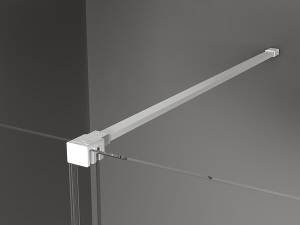 Mexen Velar, zuhany paraván tolóajtóval Walk-in 70 x 200 cm, 8mm szürke üveg, fehér matt, 871-070-000-43-20