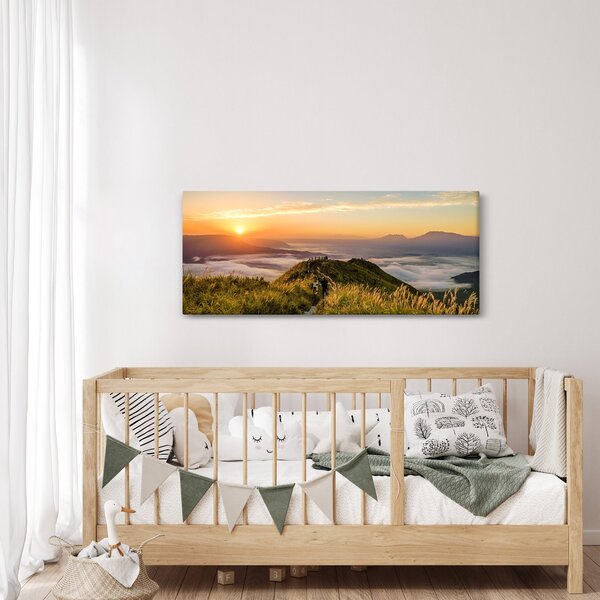 A hegy naplementekor képe (120x50 cm)