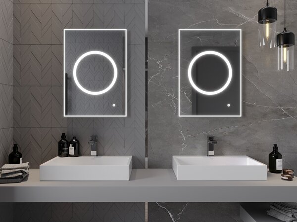 Mexen Koga, LED fürdoszobai tükör háttérvilágítással 50 x 70 cm, 6000K, páramentesíto, 9821-050-070-611-00