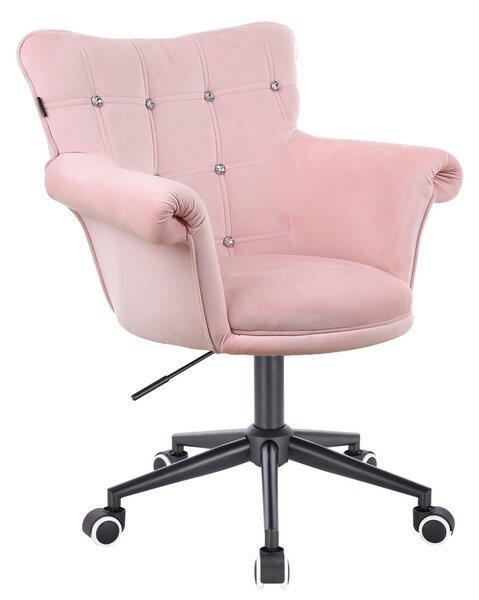 HR804CK Rózsaszín modern velúr szék fekete lábbal