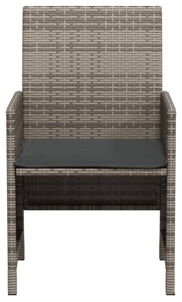 3 részes szürke polyrattan bisztrógarnitúra párnákkal