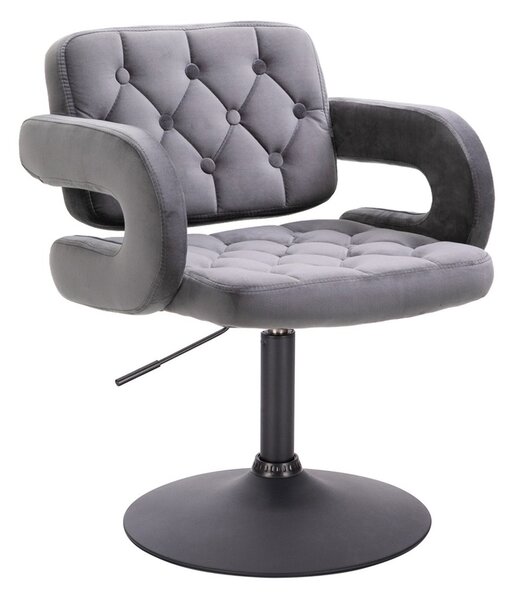 HR8403N Grafit modern velúr szék fekete lábbal