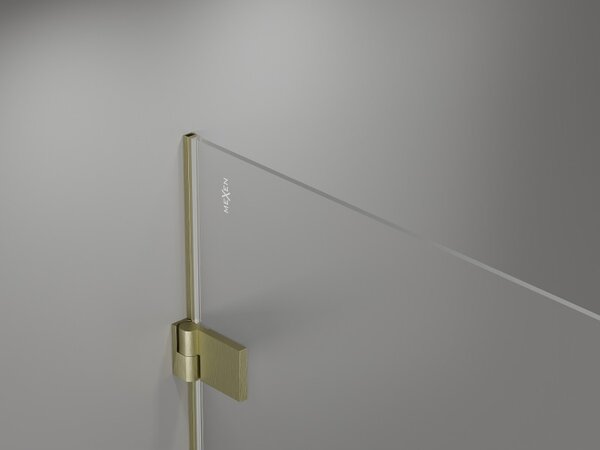 Mexen Lunar-B, jobbra nyíló zuhanyajtó 110 cm, 8 mm-es átlátszó üveg, matt arany profil, 832S-110-050-55-00-P