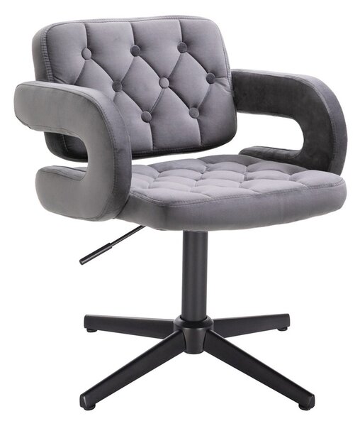 HR8403CROSS Grafit modern velúr szék fekete lábbal