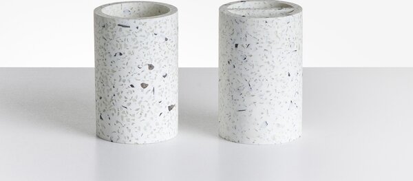 5 darabos fürdőszobai kiegészítő szett PERENE Fehér terrazzo