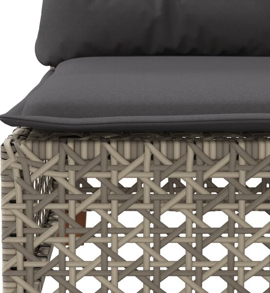 8 részes szürke polyrattan kerti ülőgarnitúra párnákkal