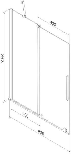 Mexen Velar 2-szárnyú toló zuhanyfal, 85 x 150 cm, zúzalék, arany - 896-085-000-31-50