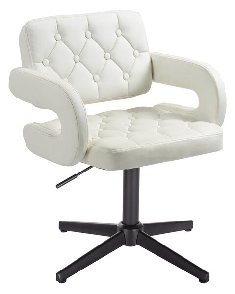 HC8403CROSS Fehér modern műbőr szék fekete lábbal