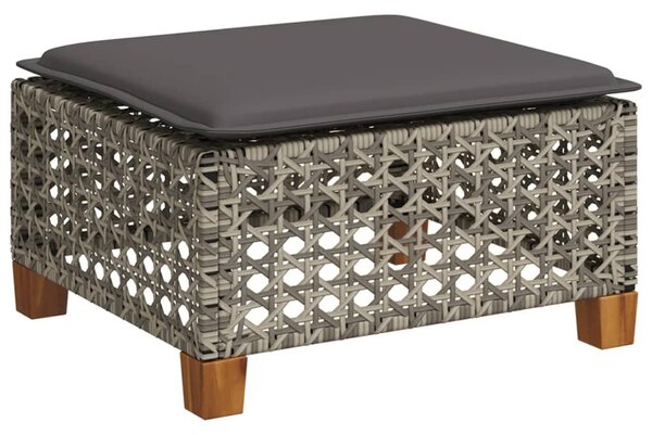8 részes szürke polyrattan kerti ülőgarnitúra párnákkal