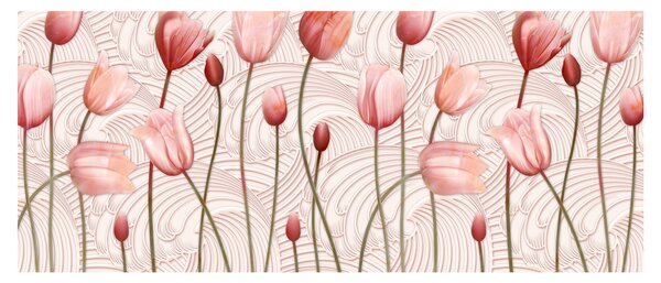 Kép - rózsaszín tulipán (120x50 cm)