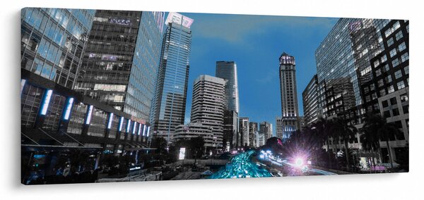 Éjszakai város képe (120x50 cm)
