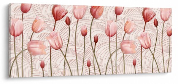 Kép - rózsaszín tulipán (120x50 cm)