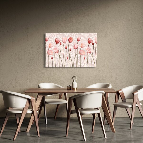 Kép - rózsaszín tulipán (90x60 cm)