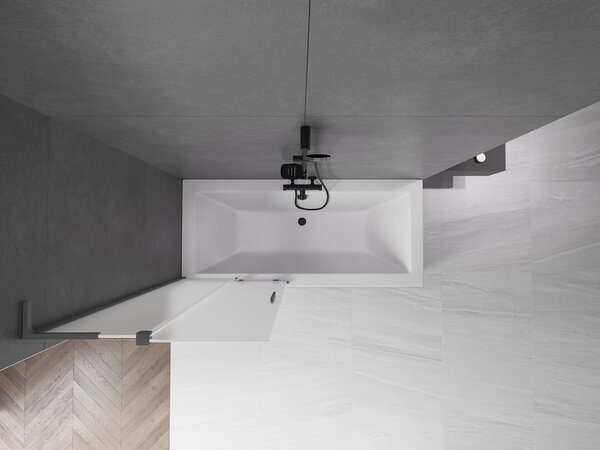 Mexen Velar L kétpaneles görgős zuhanyfal, 80 x 150 cm, homályos, gun metal - 896-080-003-31-95