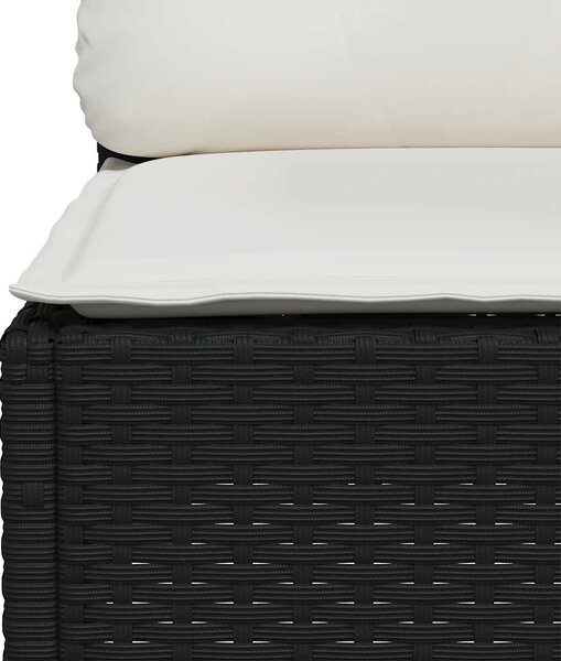6 részes fekete polyrattan kerti ülőgarnitúra párnákkal