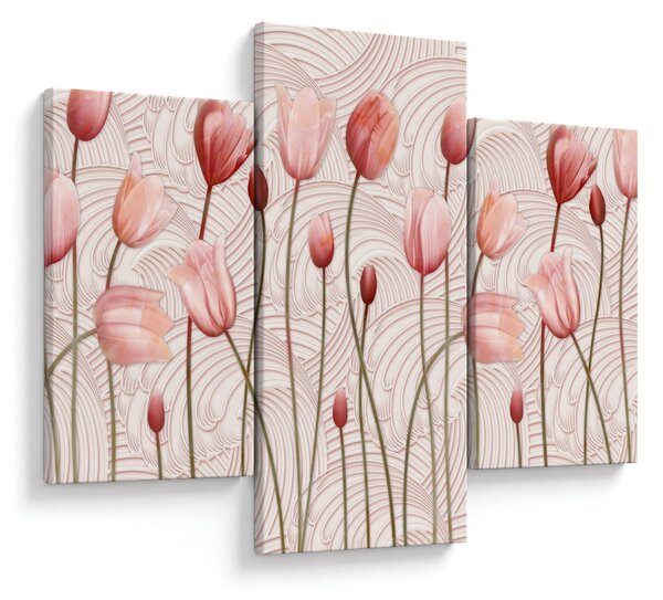 Kép - rózsaszín tulipán (90x60 cm)