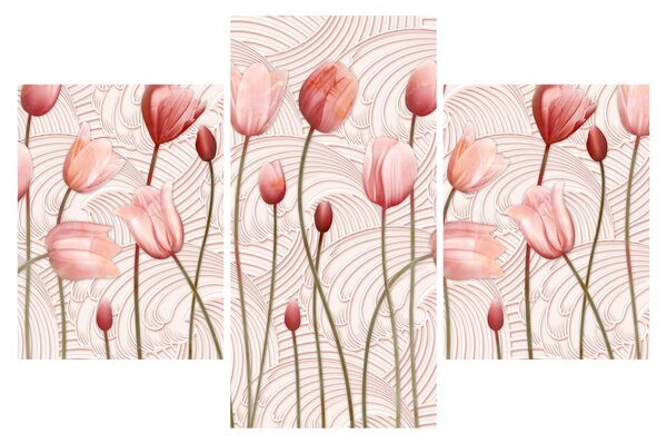 Kép - rózsaszín tulipán (90x60 cm)