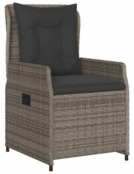 9 részes szürke polyrattan kerti étkezőgarnitúra párnával