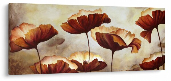 Piros virágok képe (120x50 cm)