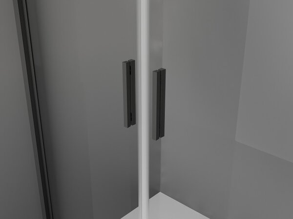 Mexen Exo, kétszárnyú zuhanyajtó, 110 cm, átlátszó üveg, fekete, 814-110-000-70-00