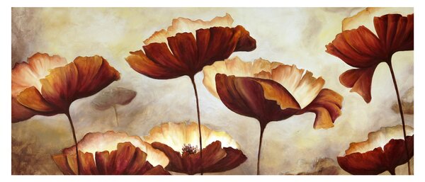 Piros virágok képe (120x50 cm)