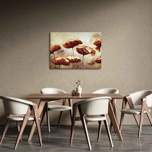 Piros virágok képe (70x50 cm)