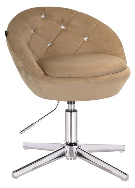 HR948CROSS Latte Modern Velúr Szék Krómozott lábbal