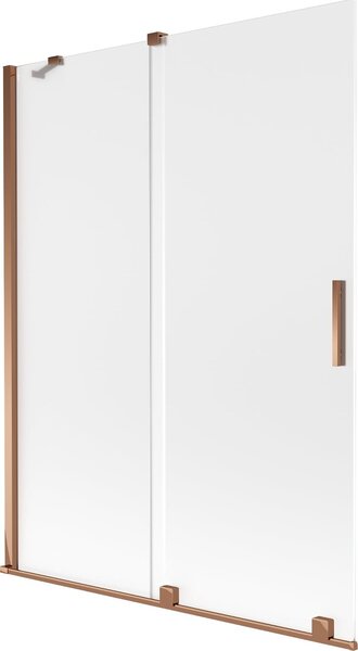 Mexen Velar kádparaván 2-szárnyú tolóajtós 130 x 150 cm, szatén, rózsaarany - 896-130-000-31-60