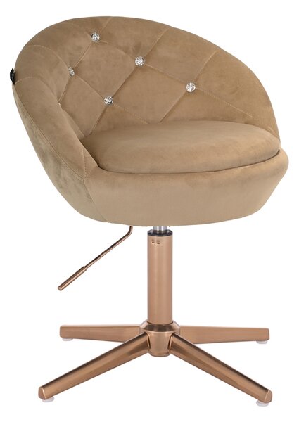 HR948CROSS Latte Modern Velúr Szék Arany lábbal