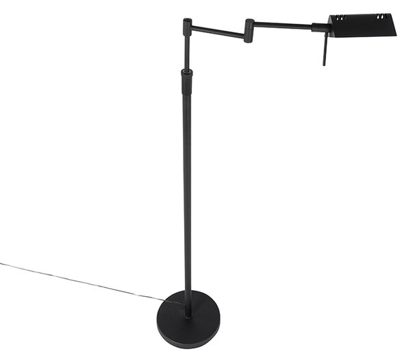 Design állólámpa fekete, beépített LED-del és érintőképernyős fényerő-szabályzóval - Notia