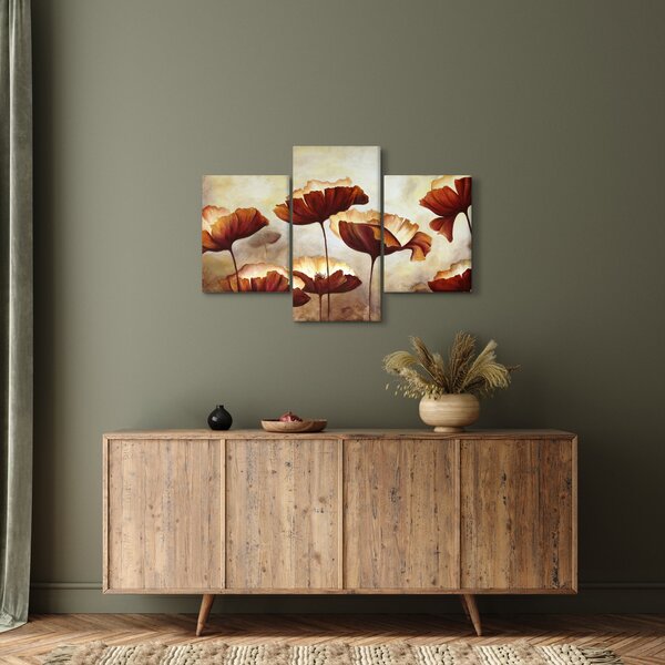 Piros virágok képe (90x60 cm)