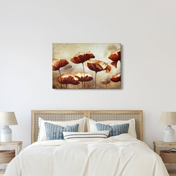 Piros virágok képe (90x60 cm)