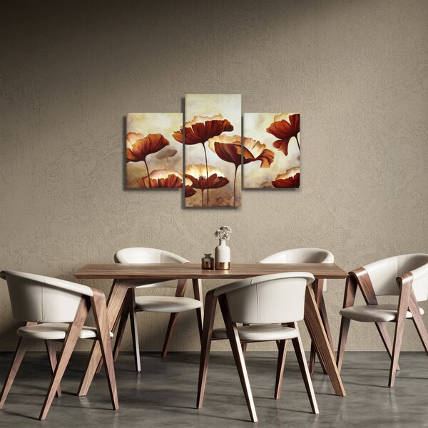 Piros virágok képe (90x60 cm)