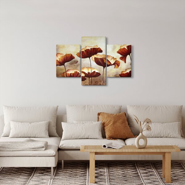 Piros virágok képe (90x60 cm)
