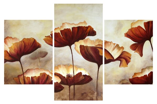 Piros virágok képe (90x60 cm)