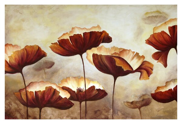 Piros virágok képe (90x60 cm)