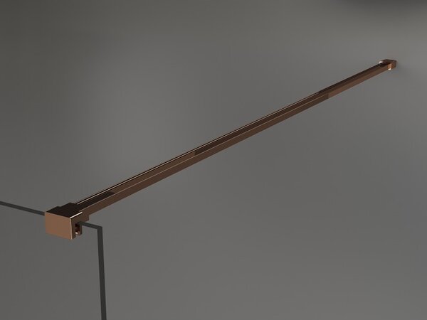 Mexen Kioto, átmenő zuhany paraván 100 x 200 cm, 8mm-es jegesedés üveg, 2x rózsarany stabilizáló távtartó, 800-100-002-60-30