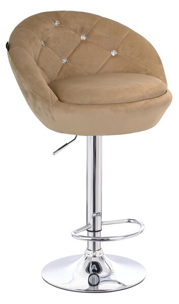 HR948W Latte Modern Velúr Szék Krómozott lábbal