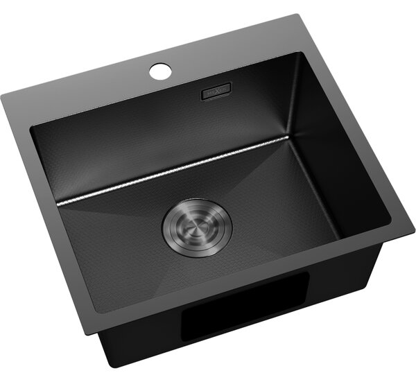 Mexen Solix, 1 rekeszes rozsdamentes mosogató 500 x 450 mm, fekete, méhsejtmintás, 6402501000-70HC